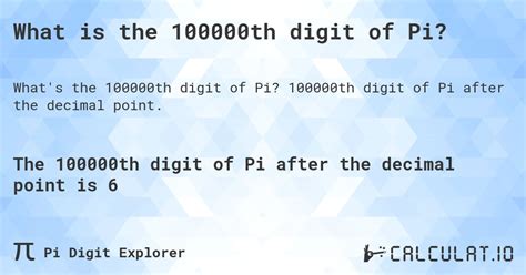 pi 100000 digits|Pi Digits Calculator .